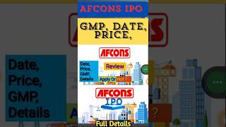 AFCONS IPO GMP TODAY  GMP  DATE  PRICE  IPO  STOCK TRADING ACADEMY 💹💶💵 [upl. by Robet]