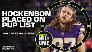 TJ Hockenson to miss at least 4 games on Vikings PUP list 👀 Spread his touches around  McFarland [upl. by Carson]