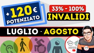 120€ LUGLIO POTENZIATO 🔴 INVALIDI PARZIALI TOTALI ➡ NUOVI IMPORTI 150€ DISABILITY CARD 2 BONUS INPS [upl. by Ail]