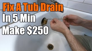 How To Fix Your Tub Stopper In 5 Minutes 250 Repair  THE HANDYMAN [upl. by Kubis124]