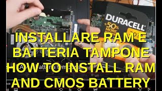 Aggiungere RAM e sostituire batteria tampone  Add RAM and change CMOS battery Asus F550Z [upl. by Sulihpoeht]