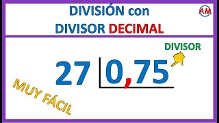 📌 DIVISIÓN con DECIMALES en el DIVISOR  Super fácil 😎  Ejercicio N° 5 [upl. by Chapell675]