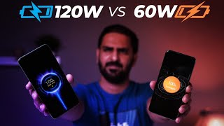 ⚡120W Vs 60W CHARGING TEST  Mi 11i Hypercharge Vs Realme 9 Pro Plus⚡ [upl. by Yks]