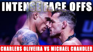 Charles Oliveira vs Michael Chandler Face Offs in UFC [upl. by Ovid]