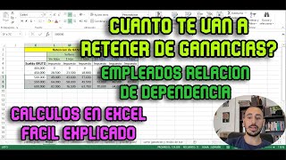 Como CALCULAR la RETENCION de GANANCIAS EMPLEADOS RELACION DE DEPENDENCIA 4ta CATEGORIA [upl. by Sikram762]