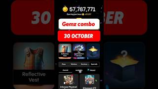 Gemz Daily Combo Today 30 October  Daily Combo Today gemz combo airdrop [upl. by Colier]