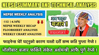 REVERSAL  NEPSE WEEKLY ANALYSIS  BROKER FLOORSHEET  MARKET SUMMARY AND TECHNICAL ANALYSIS [upl. by Rahal127]