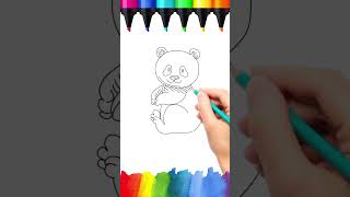 How to Draw a Panda Easily for kids Todders easydrawing simpledrawing art painting coloring [upl. by Nassir172]