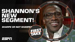 SHARPE OR NOT SHARPE 🔥 Shannon Sharpe can’t GRASP his own segment 🤣 ‘MY BAD MY BAD’  First Take [upl. by Cassius]