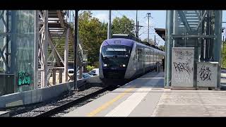 Morning trains at Tauros station Athens Suburban Railway [upl. by Kreiker]