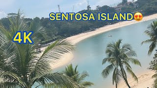 SENTOSA ISLAND SINGAPORE BEACH VIEWS 4K HD 2023 [upl. by Annoyk]