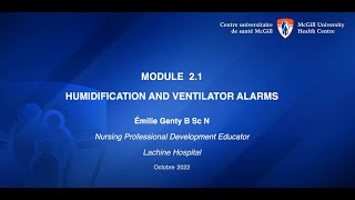 MODULE 21 HUMIDIFICATION AND VENTILATOR ALARM [upl. by Ronel]