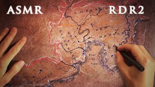 ASMR 1hr Map Drawing  Red Dead Redemption 2 [upl. by Rahal]