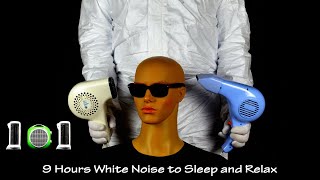 Two Hair Dryers Sound 9 and Three Fan Heaters Sound  ASMR  9 Hours White Noise to Sleep and Relax [upl. by Engelbert]