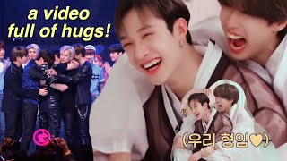 just a bunch of clips of skz hugging bangchan [upl. by Veradia]