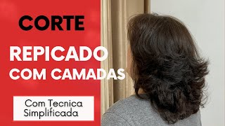 Como Cortar Cabelo Repicado com Camadas [upl. by Lekzehcey]