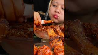 EATING SPICY 🔥 CHICKEN LEG PIECE 🤤mukbang eatingshow eatingasmr [upl. by Brass972]