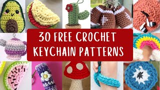 Quick and easy FREE crochet KEYCHAIN patterns  links beginner friendly 🥑 [upl. by Babs355]