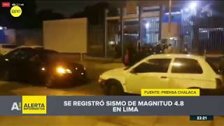 SISMO EN LIMA  Un sismo de magnitud 48 sacudió esta noche el Callao y Lima [upl. by Ahsot]