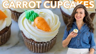 Moist Carrot Cake Cupcakes with Cream Cheese frosting [upl. by Rehpitsirhc]