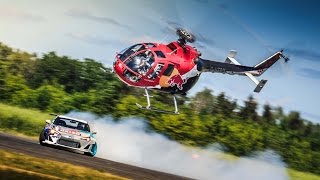 Aerobatic Helicopter Chases Drifting Race Car [upl. by Modla]