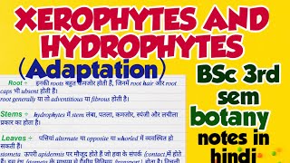 adaptation in xerophytes and hydrophytes in hindi [upl. by Annawoj]