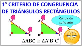 Primer criterio de congruencia de triángulos rectángulos [upl. by Ennairda]