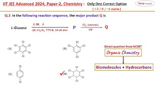 Q3 In the following reaction sequence the major product Q is LGlucose  i HI Δ ii Cr2O3 [upl. by Fredel]