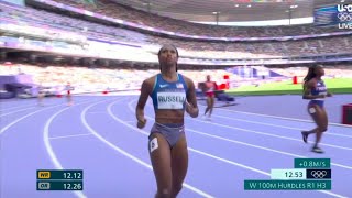 Masai Russell wins Gold Medal in Womens 100m Hurdles Olympics Paris 2024  Masai Russell Gold [upl. by Rifkin145]