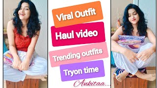 trending outfits Haul  Viral outfits  Tryon with Ankitaa 🎉 [upl. by Soirtemed]