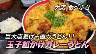 【大阪寺田町】ボリューム満点！人気店の名物「鶏天鶏卵カレーうどん」 [upl. by Medwin951]