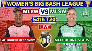 WBBL Live  Melbourne Stars Women vs Melbourne Renegades Women Live  MLSW vs MLRW Live 54th Match [upl. by Yong779]