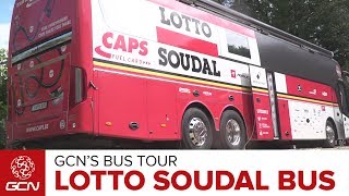 Lotto Soudal Cycling Team Bus  GCNs Bus Tours [upl. by Peckham76]