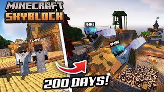 We Survived 200 days in Minecraft SKYBLOCK [upl. by Yatnod]