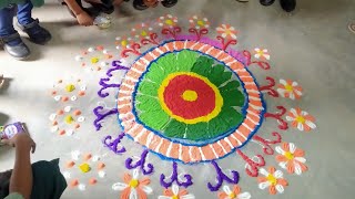 Dipawli special little students Dipawli Rangoli 💐💐💐 [upl. by Anwahsed689]