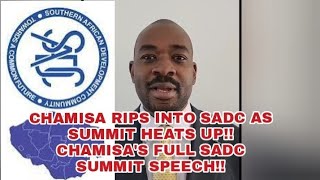 CHAMISA SLAMS SADC AS SUMMIT UNFOLDSSADC IN SHAMBLESchamisa latest news today sadc [upl. by Nilat35]