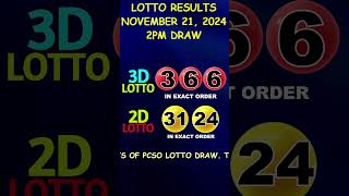 Lotto Result November 21 2024 2pm Draw shorts [upl. by Orban]