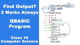 Find Output QBASIC program of class 10 computer science [upl. by Ney]