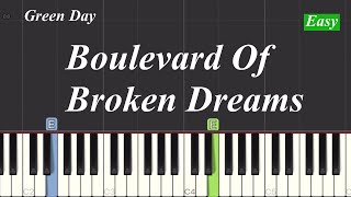 Green Day  Boulevard Of Broken Dreams Piano Tutorial [upl. by Yalc169]