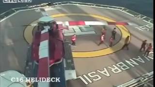 S92 helicopter crashes into oil rig during landing [upl. by Prosser]