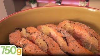 Recette de Saumon au four  750g [upl. by Aicilaf]