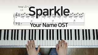 너의 이름은 OST  Sparkle 쉬운 피아노 악보 [upl. by Amarette]