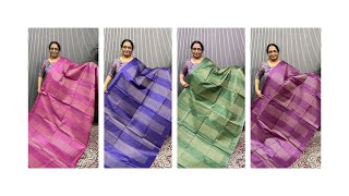 Latest bamboo Tussar sarees WhatsApp to order 9074244276 [upl. by Corvese618]