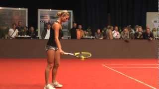 Sesil Karatantcheva service game vs Zuzana Luknarova  Porsche Tennis Grand Prix 2012 [upl. by Ponton136]