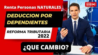 Renta Personas Naturales Deducción por Dependientes  Reforma Tributaria 2022 [upl. by Anail]