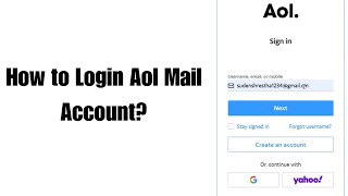 How to Login Aol Mail Account [upl. by Airda830]