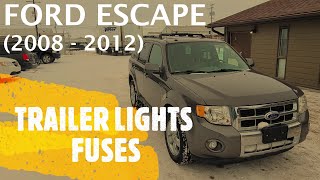 Ford Escape  TRAILER LIGHTS FUSE amp RELAY LOCATION 2008  2012 [upl. by Laeno362]