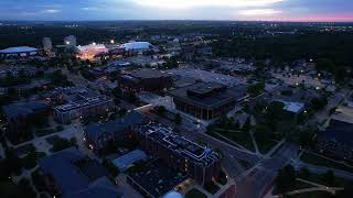 Illinois State University Aerial drone footage at dusk [upl. by Alexei906]