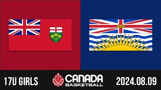 2024 Canada Basketball Nationals 🏀 17U GIRLS SEMIFINAL Ontario v British Columbia Aug 9 2024 [upl. by Dorrej]