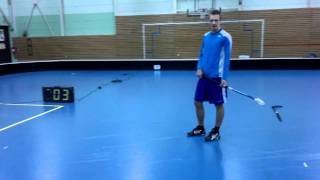 WORLDS HARDEST FLOORBALL SHOT 2050 kmh  measured and filmed HD with Nokia N8 [upl. by Anisor741]